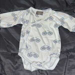 Kate quinn White and Blue Bicycle Print Bodysuit